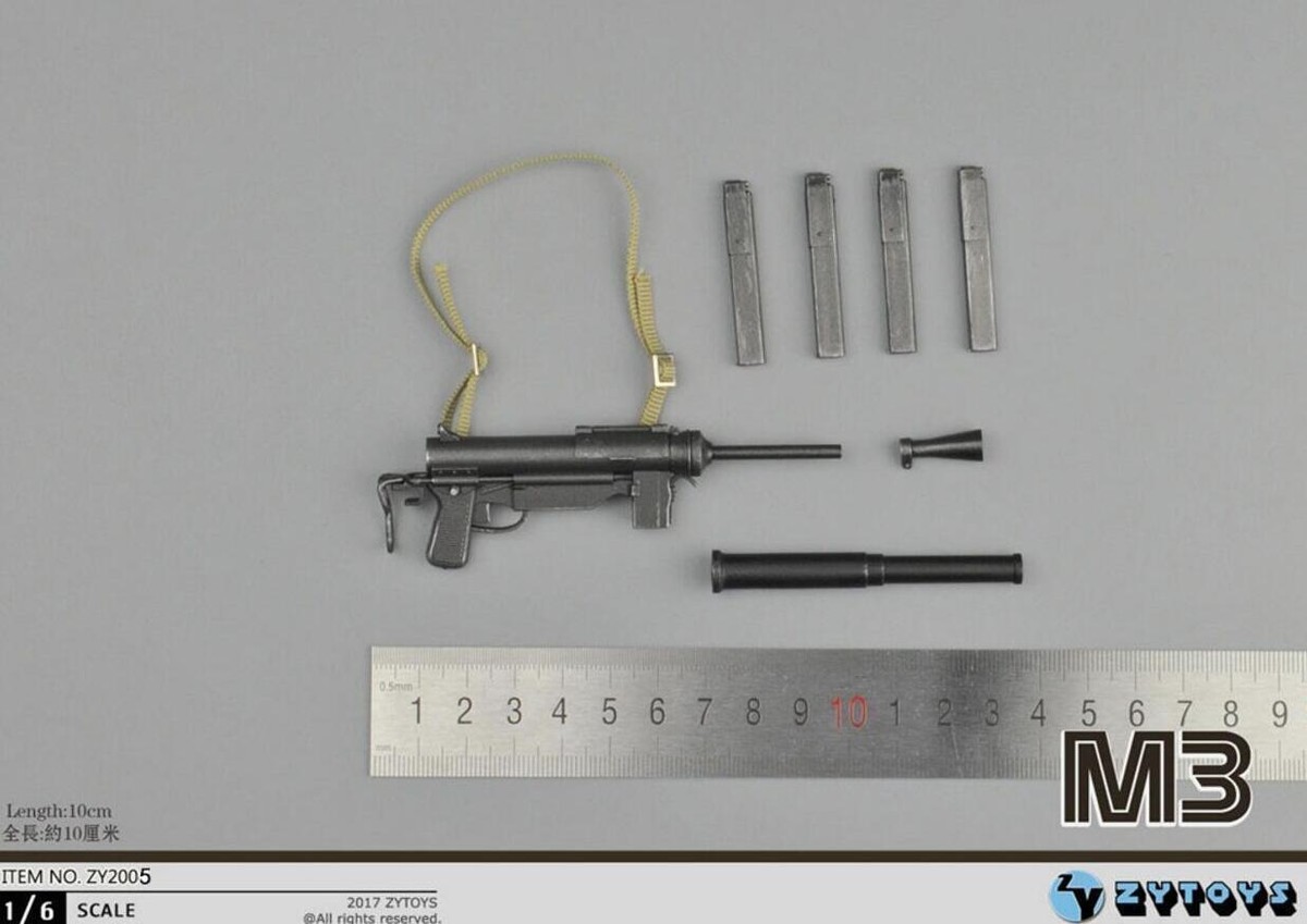 1/6 Scale M3 Submachine Gun World War II US Army Toys Weapon