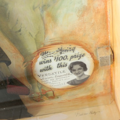 Found Art Signed Madonna Phillips "I was a Fashion Slave" Encased Collage Glass - Picture 11 of 14
