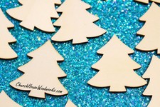 25 qty 2 inch Christmas TREE WoodEmbellishments Crafts Ornaments Decor DIY