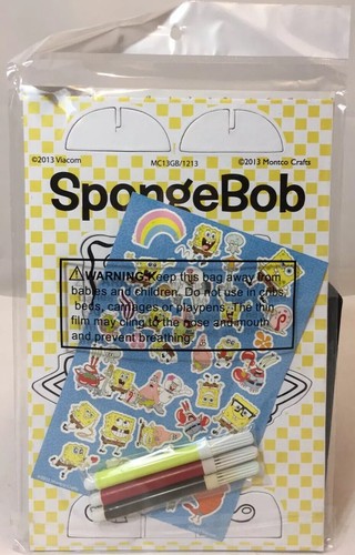 Spongebob PopOutz On The Go Grab Bag Art Activity Set Stickers & Markers NEW - Picture 2 of 7