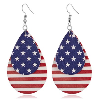 Ohrringe mit amerikanischer Flagge für Damen und Mädchen 4. Juli patriotische Ohrringe süß T