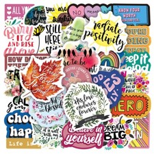 50pcs Motivational Vinyl Stickers, Positive Inspirational Affirmative, 019