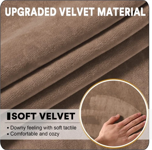 Stretch Velvet L-Shaped Sofa Seat Cover Living Room Furniture Protector - Picture 11 of 29