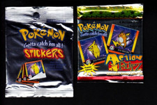 1995 Nintendo -Unopened- 1 pk Pokemon Stickers - 1 pk Pokemon FLIPZ -