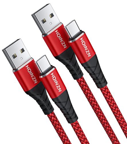 2-Pack 6FT USB C Fast Charging Cable with Durable Braided Design in Red-image