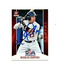 Nicholas Nick Quintana signed autographed USA baseball card Detroit Tigers IP!