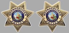 2 X POLICE LAS VEGAS SHERIF METROPOLITAN STAR NAVADA STICKER PE143