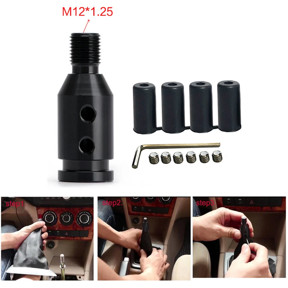 Adaptador universal de palanca de cambios para automóvil M12x1.25 para palanca de cambios sin rosca Foto 2 de 4