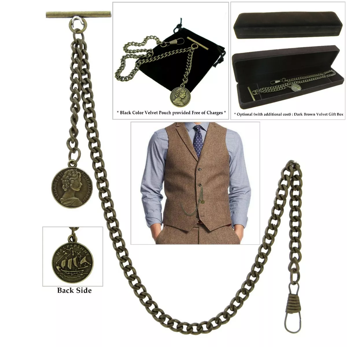 Half albert watch best sale chain