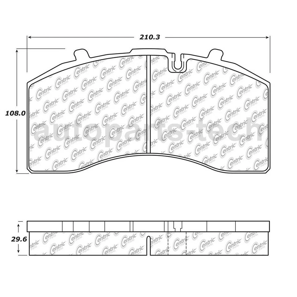Pastillas de freno traseras silenciosas Posi para Freightliner 114SD 2012 2013 2014 2015 2016 2017 Foto 3 de 4