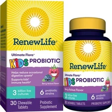 Renew Life Kids Chewable Probiotic, 3 Billion, Berry 30 Ct - Digestive Support..