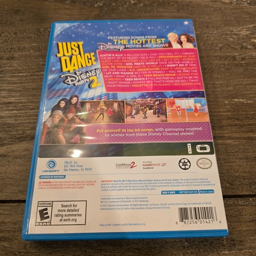 Wii U Just Dance Disney Party 2 With Case Excellent Disc 2015 W Manual Insert - Picture 8 of 8