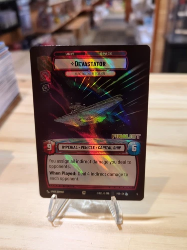 Star Wars Unlimited Jump To Lightspeed Devastator Store Showdown Finalist Promo
