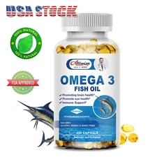 Omega 3 Fish Oil Capsules W/ EPA & DHA Fatty Acids Heart, Brain & Joint Support