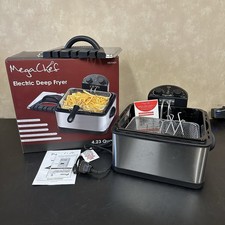 MegaChef 4.23 Quart Stainless Steel Electric Deep Fryer with Timer