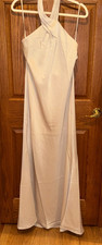 BHLDN SZ 8 Twist Halter Satin Gown ivory NWT Anthropologie wedding dress party