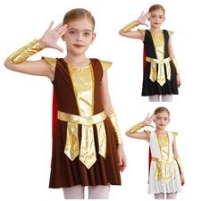 Girls Halloween Ancient Roman Warrior Costume Medieval Soldier Gladiator Cosplay