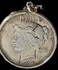 1926 S Peace Silver Dollar In .925 Silver with Bezel to be worn