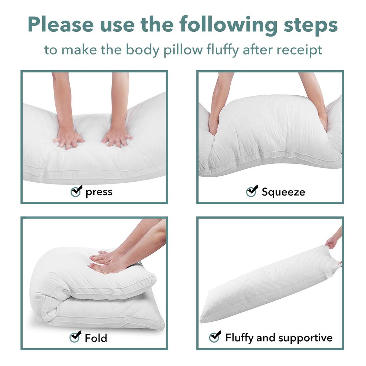 Oubonun Full Body Pillow for Sleeping-Adjustable Firm and Fluffy Body Pillows...