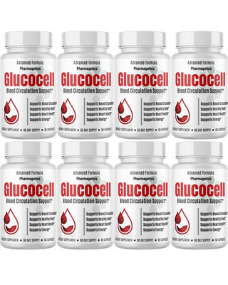 Glucocell - Blood Circulation Support, Heart Health Supplement- 8 Bottles