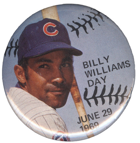 1969 Billy Williams Day Pin-back Button Chicago Cubs 2-1/4"