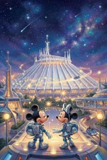 Magic Kingdom Space Mountain Ride Poster MATTE 11X17 Mickey Minnie Mouse