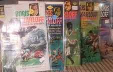 5X BORIS KARLOFF Vintage Comic Book Lot! RARE - Gold Key 1973. GOOD CONDITION