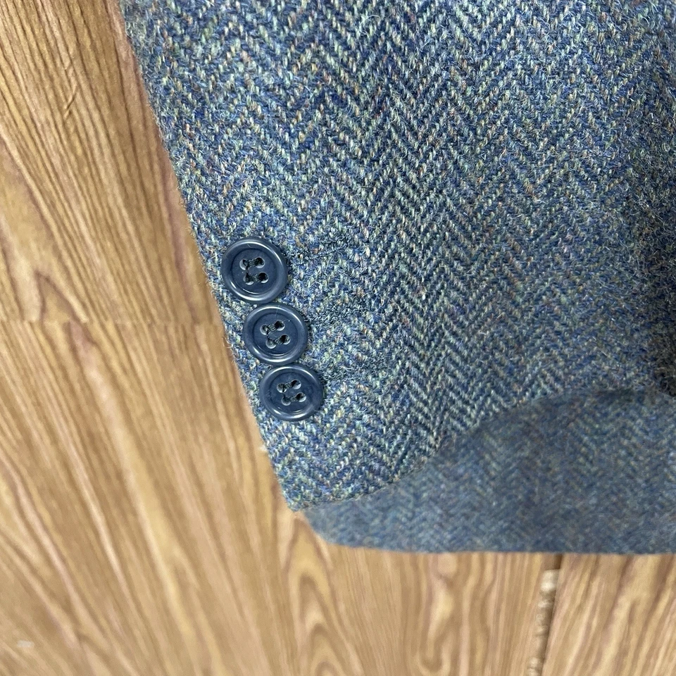 Magee Sport Coat Mens 44L Blue Multicolor Tweed Wool Double Vented Two Buttons - Image 4 of 4