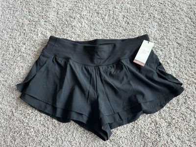 CALIA Women's 3 in Kick It Up Mid Rise Relaxed Shorts Pure Black Sz L WAX12261