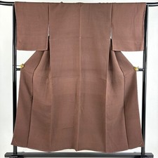 JAPANESE KIMONO FINE PATTERN BROWN 152.5 cm 5 ft 0 in PURE SILK FF10155