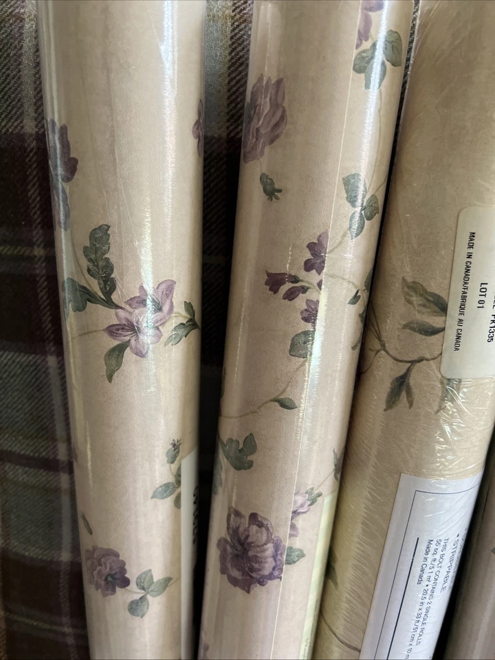 Лот 5 Waverly обои двойной рулонов новый фиолетовый розы коттедж 579140 предварительно наклеенный - Изображение 2 из 4