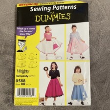  Uncut Sewing Pattern Simplicity 0588 For Girls Circle Skirts / Costume