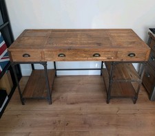Reclaimed Solid Wood Industrial Home Office Desk