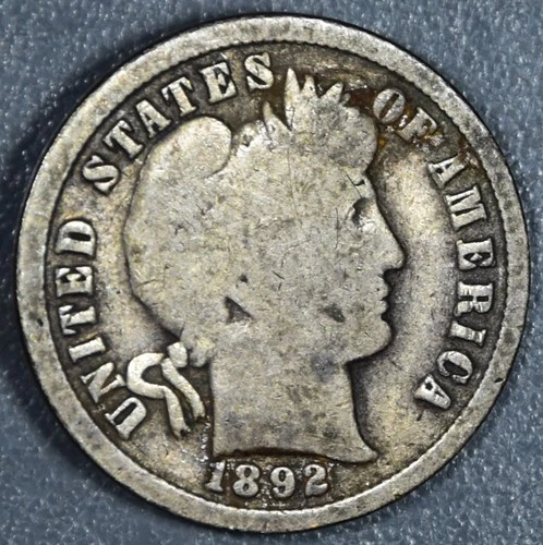 1892 10C BARBER SILVER DIME KM#113 Circulated A6301