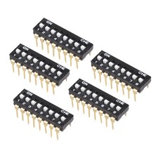 5 x Black DIP Switch 1-8 Positions 2.54mm Pitch for Circuit Breadboards PCB
