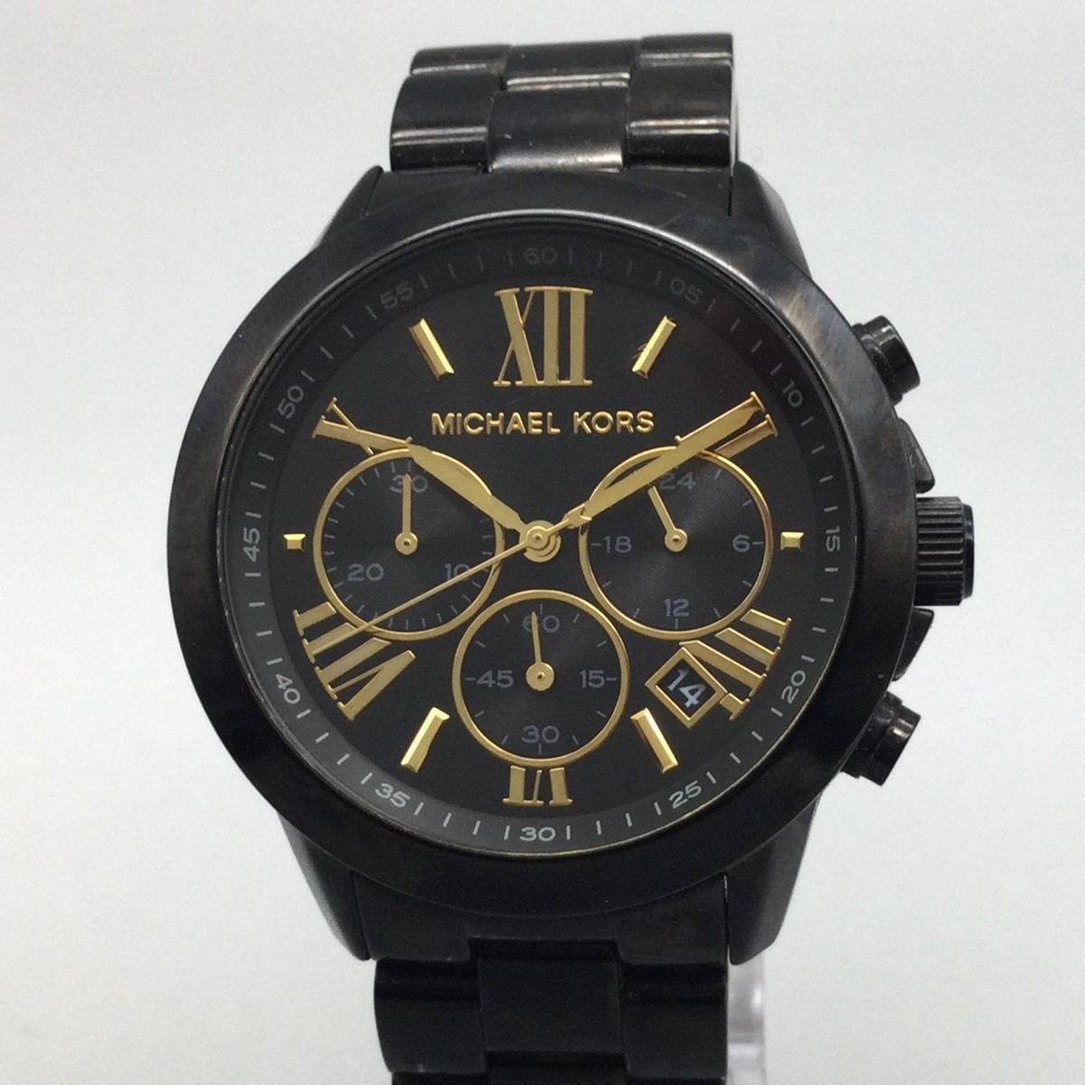 MICHAEL KORS ブラック イエロー ブーツ Michael Kors Breken Womens Watch 40mm Black Chronograph MK-6302