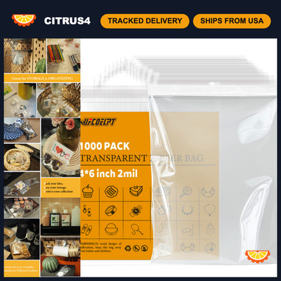 1000 Count 4x6 Small Plastic Zip Bags - Durable 2 Mil Resealable Storage Bags