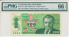 State Bank Czechoslovakia  100 Korun 1989  PMG  66EPQ
