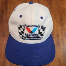 Vintage Nascar Snapback Hat One Size Script Logo Valvoline Performance Team Cap