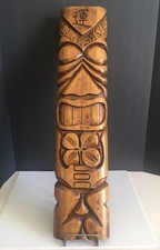 Vintage 2003 American Tiki Designs Hand Carved Solid Wood 30" x 7" x 2"