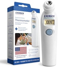 Exergen TAT-2000C Temporal Artery Thermometer, White, 9V Included
