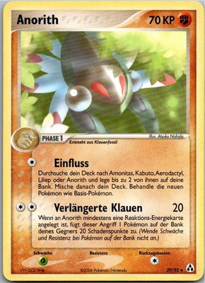 Pokémon Anorith 29/92 EX Legend Maker 2006