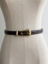 Women's Coach Belt Size Medium Brown Genuine Leather Solid Brass Buckle Preppy