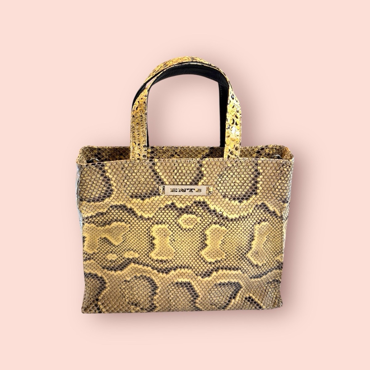 EL CORTE INGLÉS Y2K Genuine Python Snakeskin Small Tote Shoulder