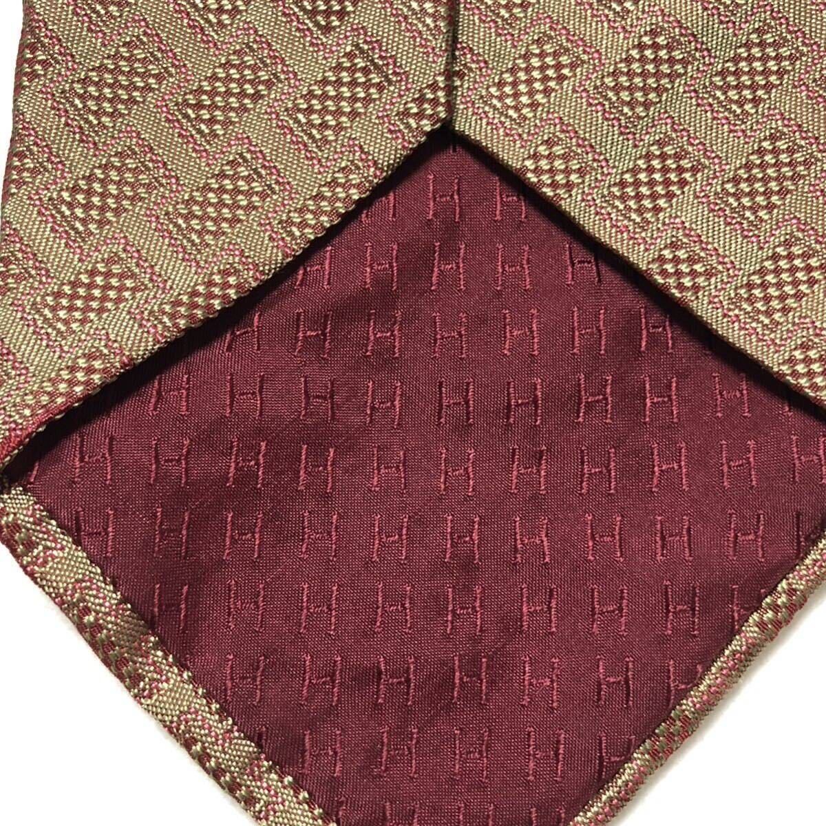 Good condition HERMES Tie Rectangular Geometric P… - image 7