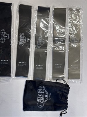 resistance Loop bands Bear Grip Lot Of 5 With Bag.  New Open Box