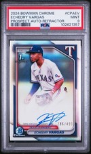 2024 Bowman Chrome Autographs Refractor 1st ECHEDRY VARGAS /499 PSA 9 Texas