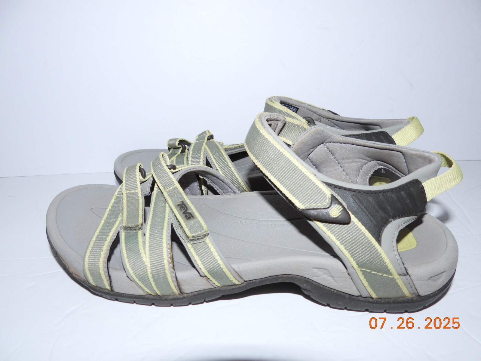 Sandali donna comodi KEEN TIRRA colore verde grigio taglia 10 chiusura con gancio e passante