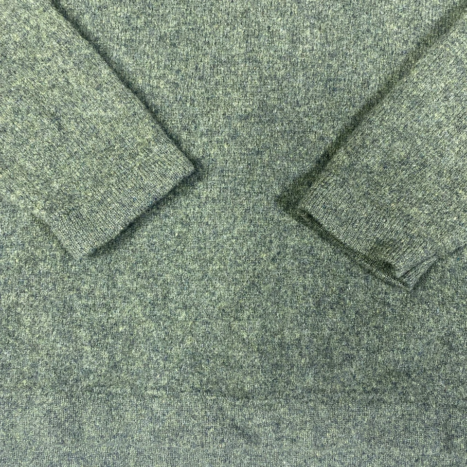 Vintage Structure 100% New Wool Sweater Mens XL Green Blue Shetland Crew Neck - Image 2 of 4