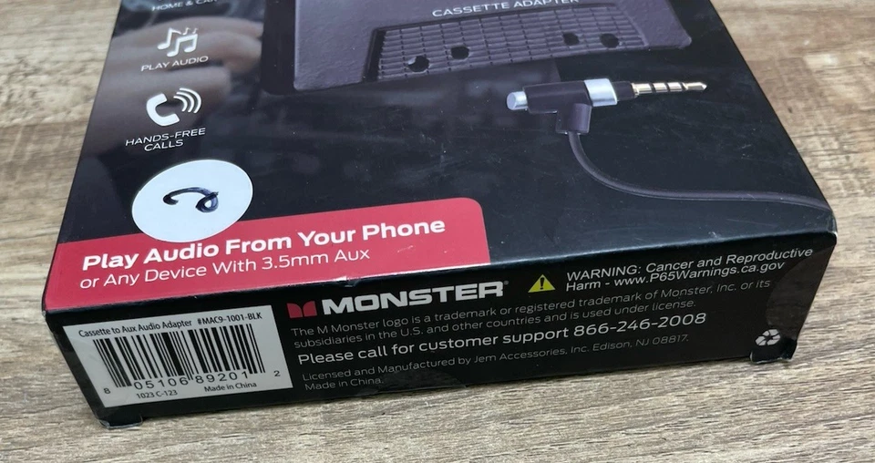 Brand New MONSTER Cassette To Aux Input Audio Adapter 3ft Hands Free Calling - Image 4 of 4